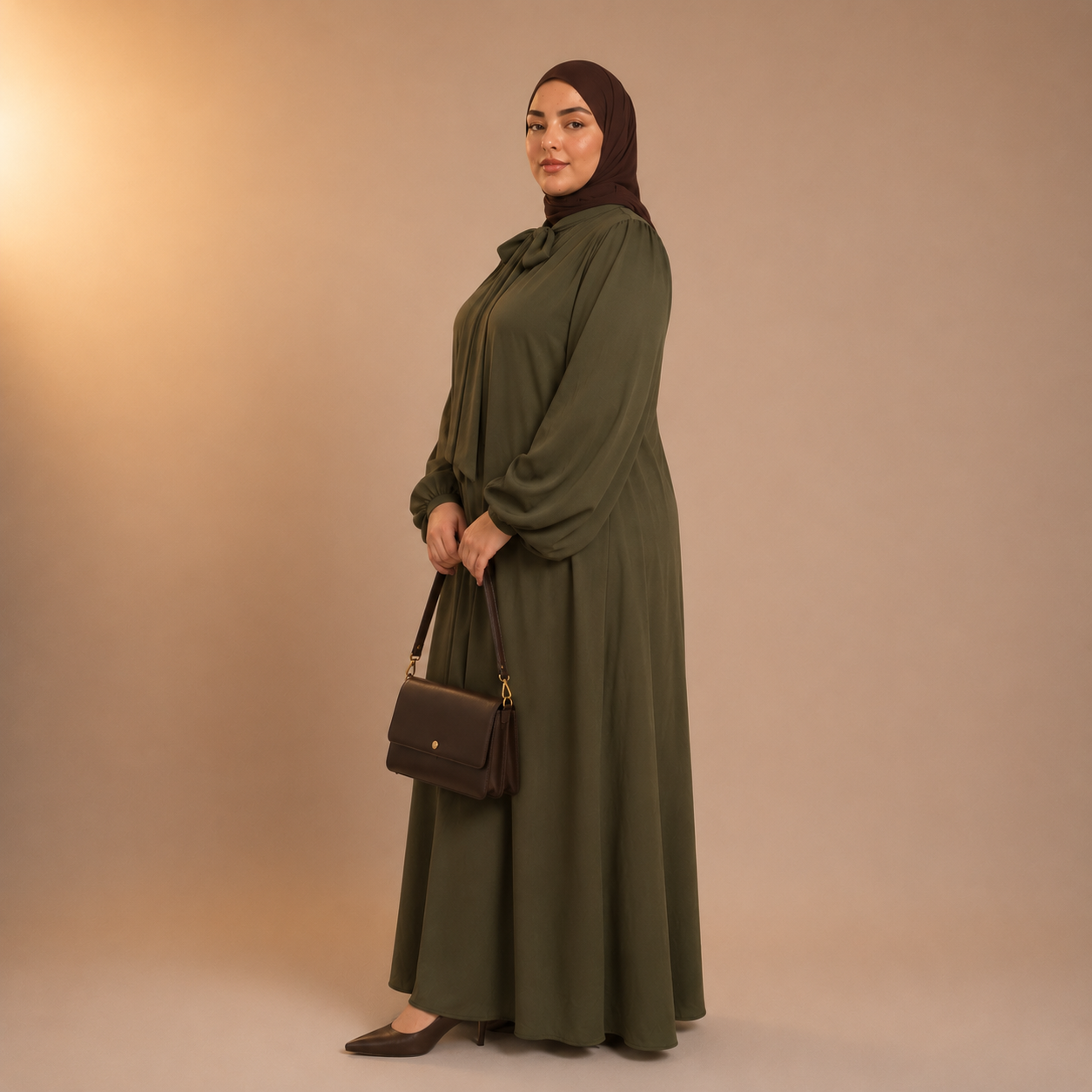 Raniya Luchtige Dress met Strik (Plus Size)