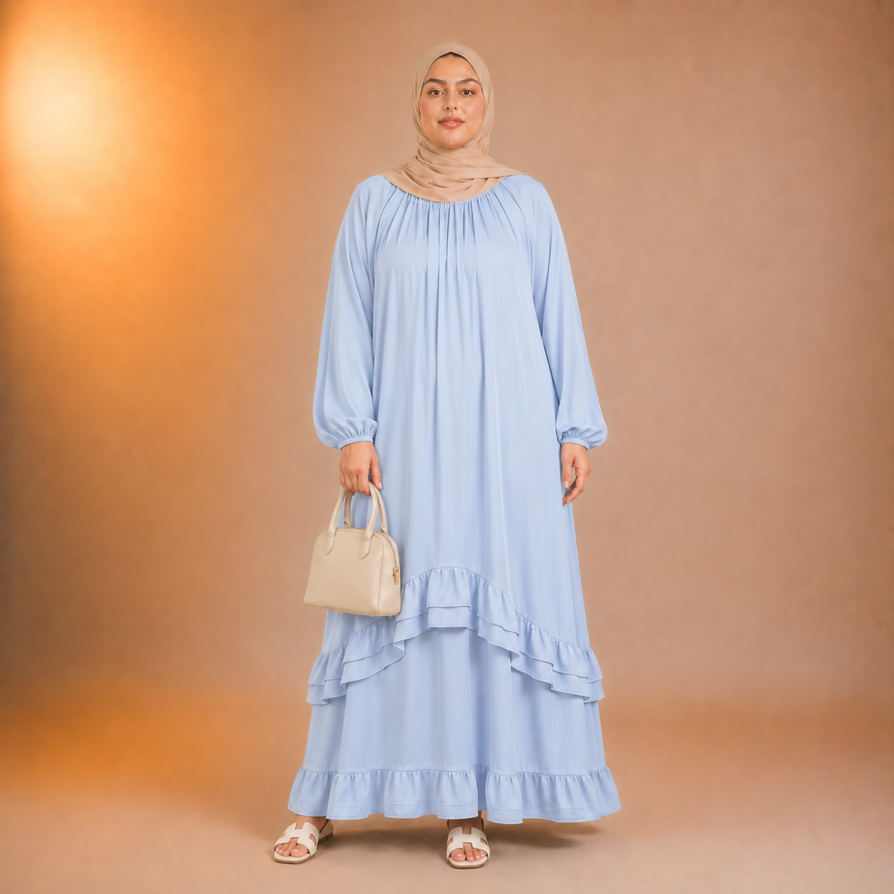 Sahar Soft Cascade Dress (Plus Size)