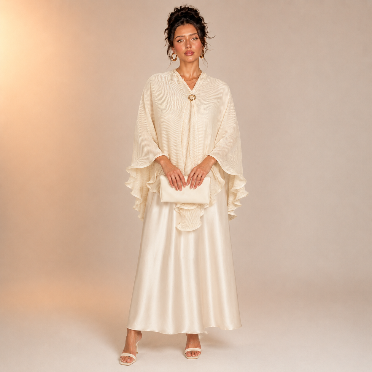 Raneem Ribbed Contour Poncho
