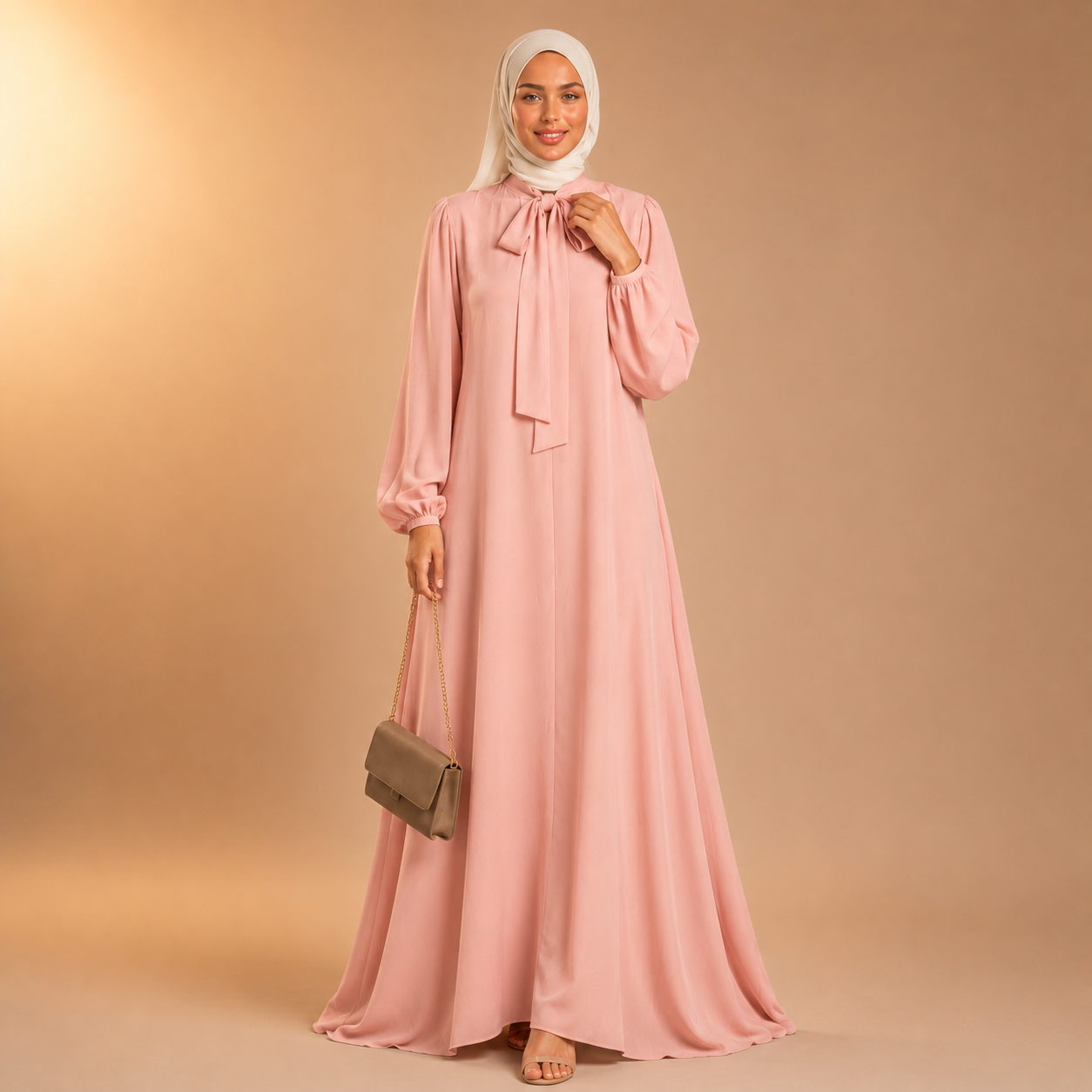 Raniya Luchtige Dress met Strik