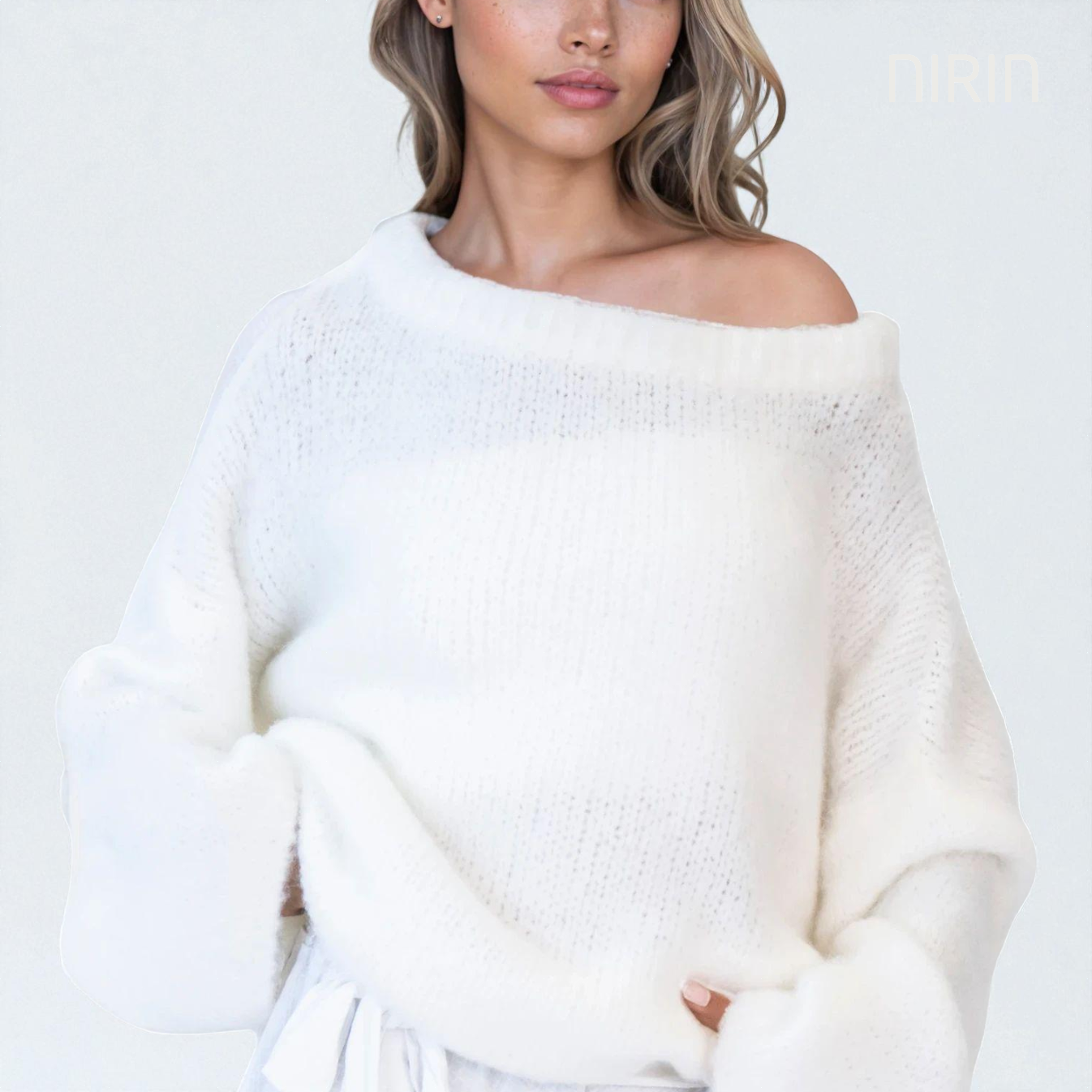Off-Shoulder Knit Pullover