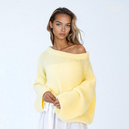 Off-Shoulder Knit Pullover
