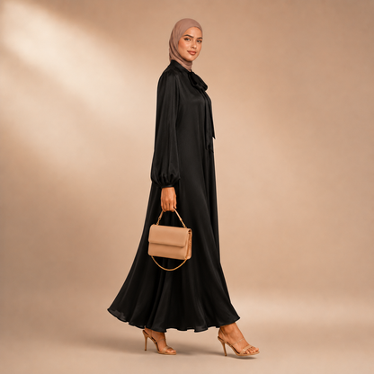 Raniya Satin Dress met strik