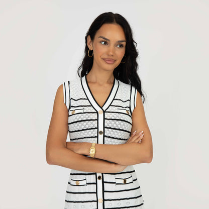 Elegante Gestreepte Midi Dress