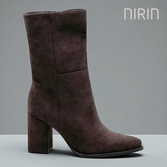 Suede Enkellaarzen Met Hak