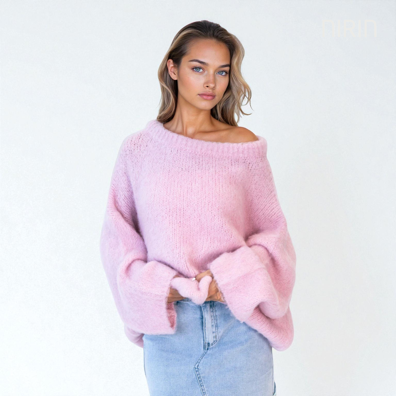 Off-Shoulder Knit Pullover