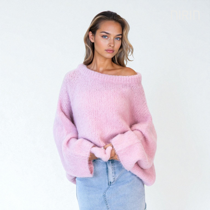 Off-Shoulder Knit Pullover