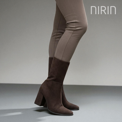 Suede Enkellaarzen Met Hak