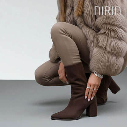 Suede Enkellaarzen Met Hak