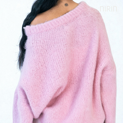 Off-Shoulder Knit Pullover