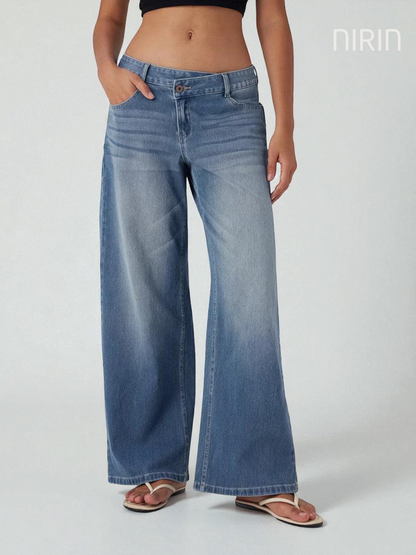 ILA Wide Leg Washed Casual Jeans