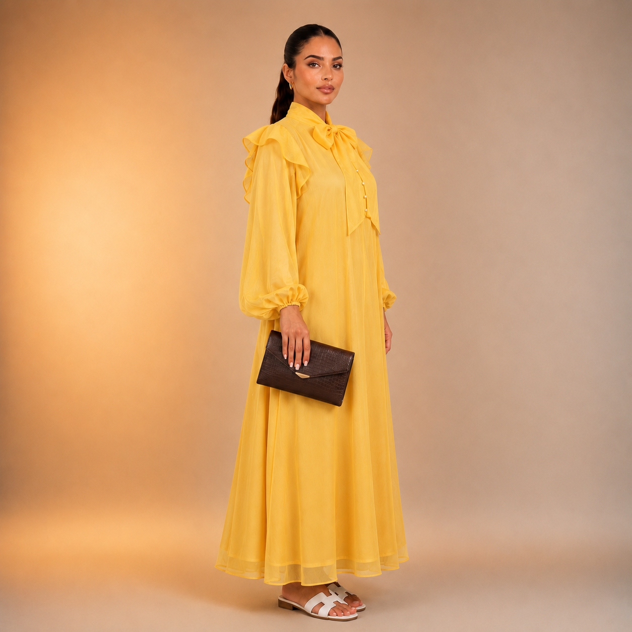 Chams Chiffon Bow Dress