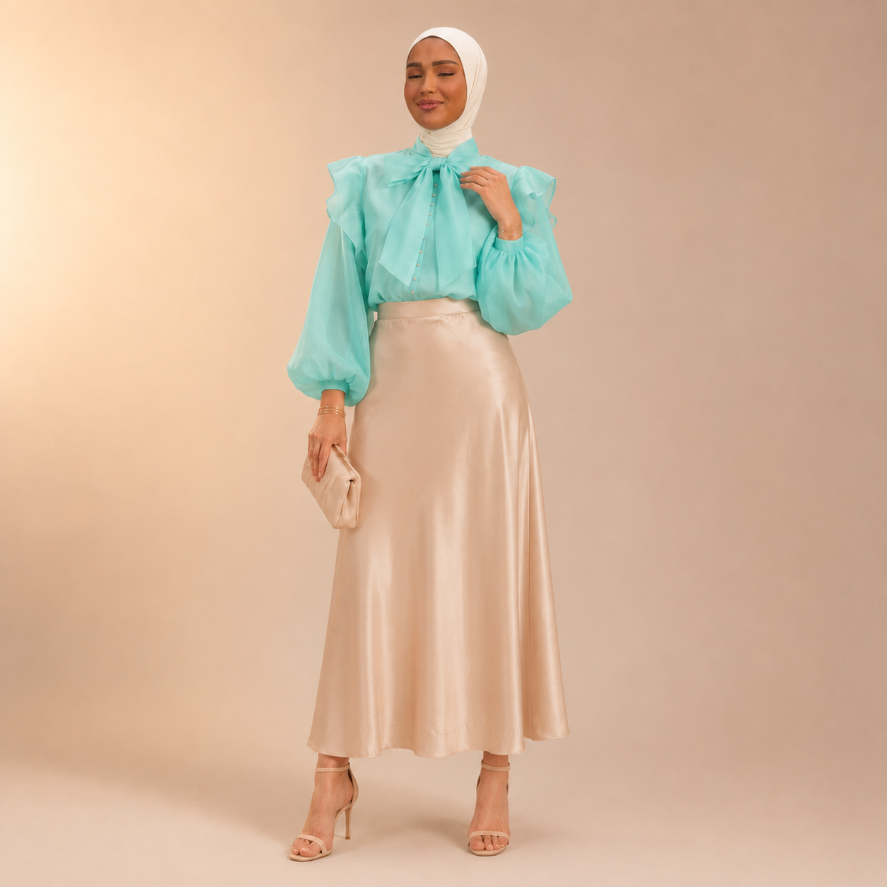 Anhar Chiffon Ruffle Blouse