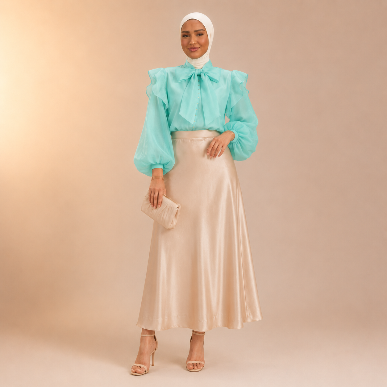 Anhar Chiffon Ruffle Blouse