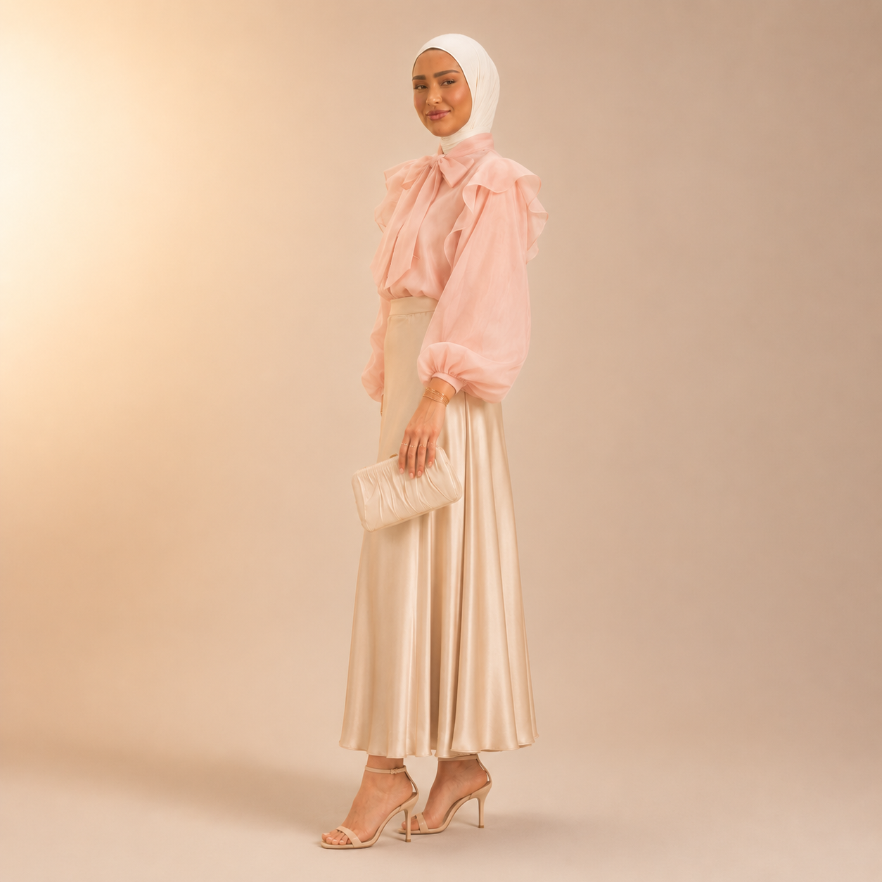 Anhar Chiffon Ruffle Blouse