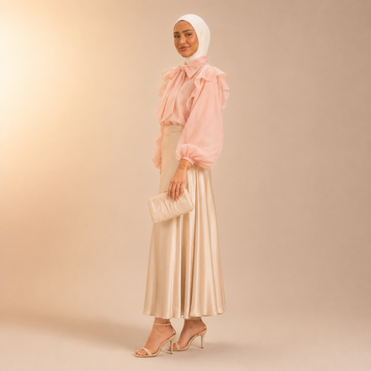Anhar Chiffon Ruffle Blouse