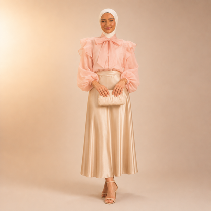 Anhar Chiffon Ruffle Blouse