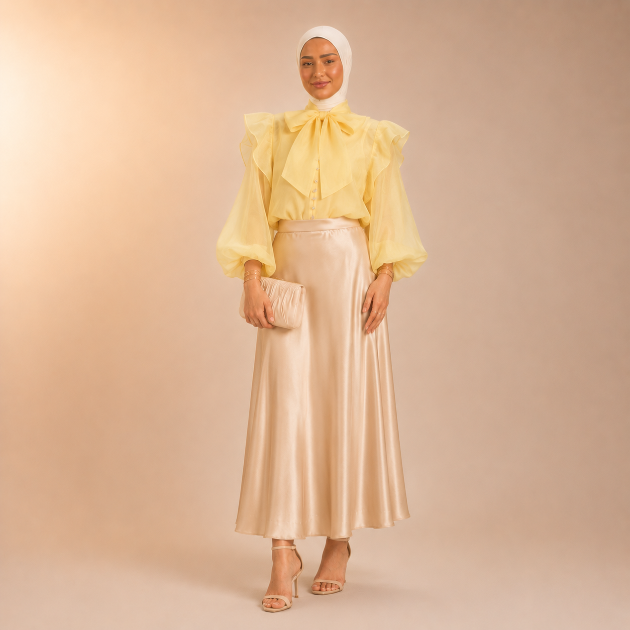 Anhar Chiffon Ruffle Blouse