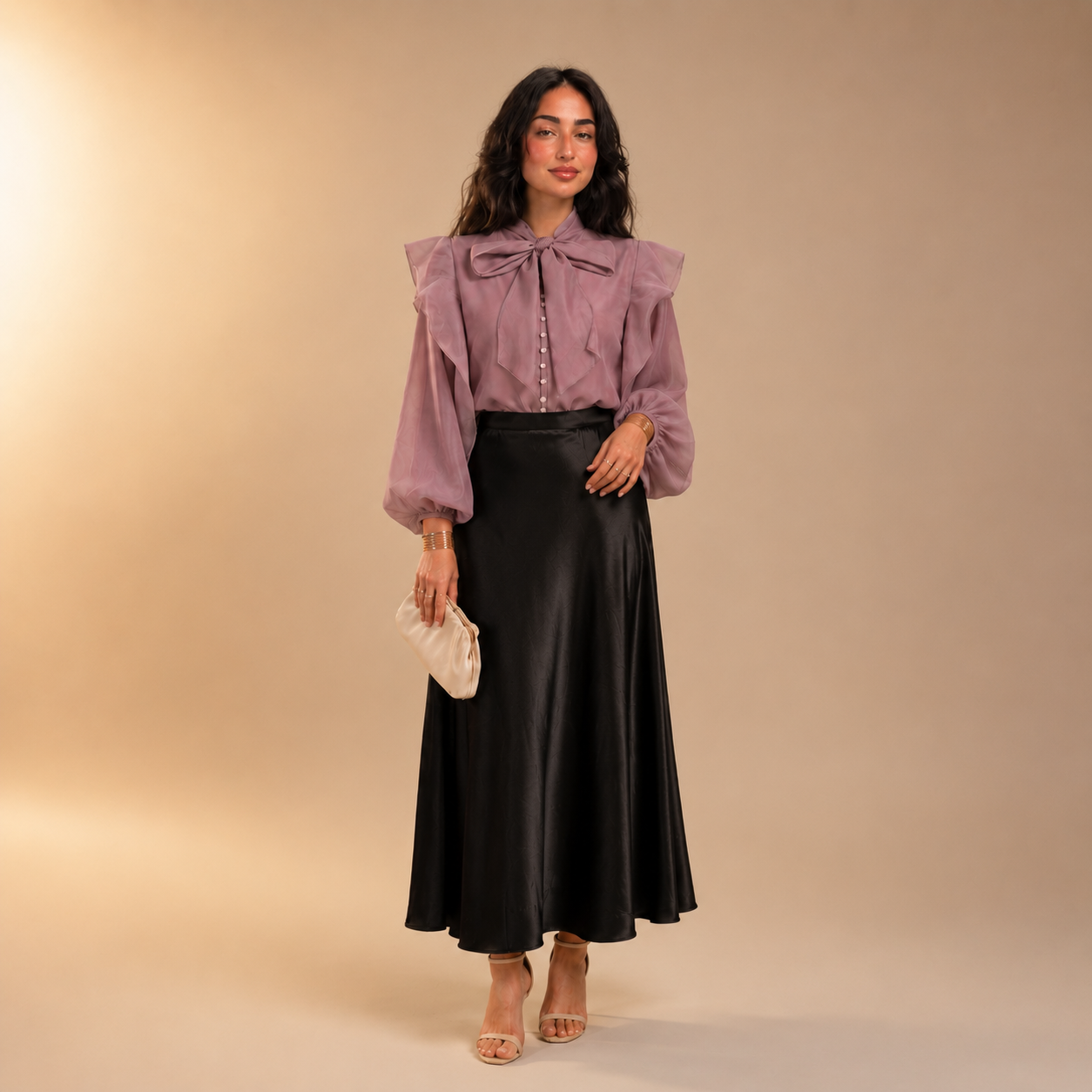 Anhar Chiffon Ruffle Blouse