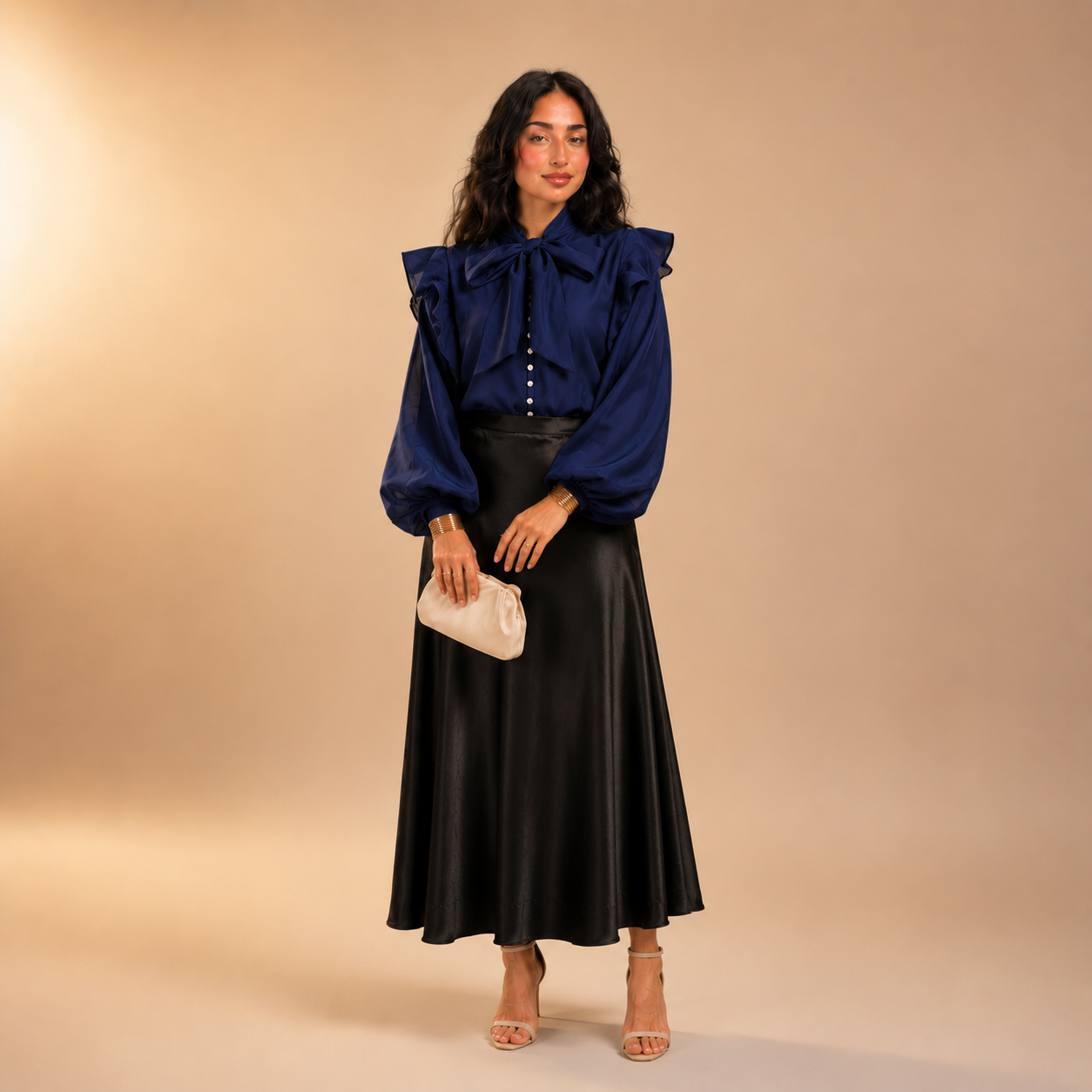 Anhar Chiffon Ruffle Blouse