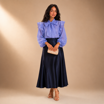 Anhar Chiffon Ruffle Blouse