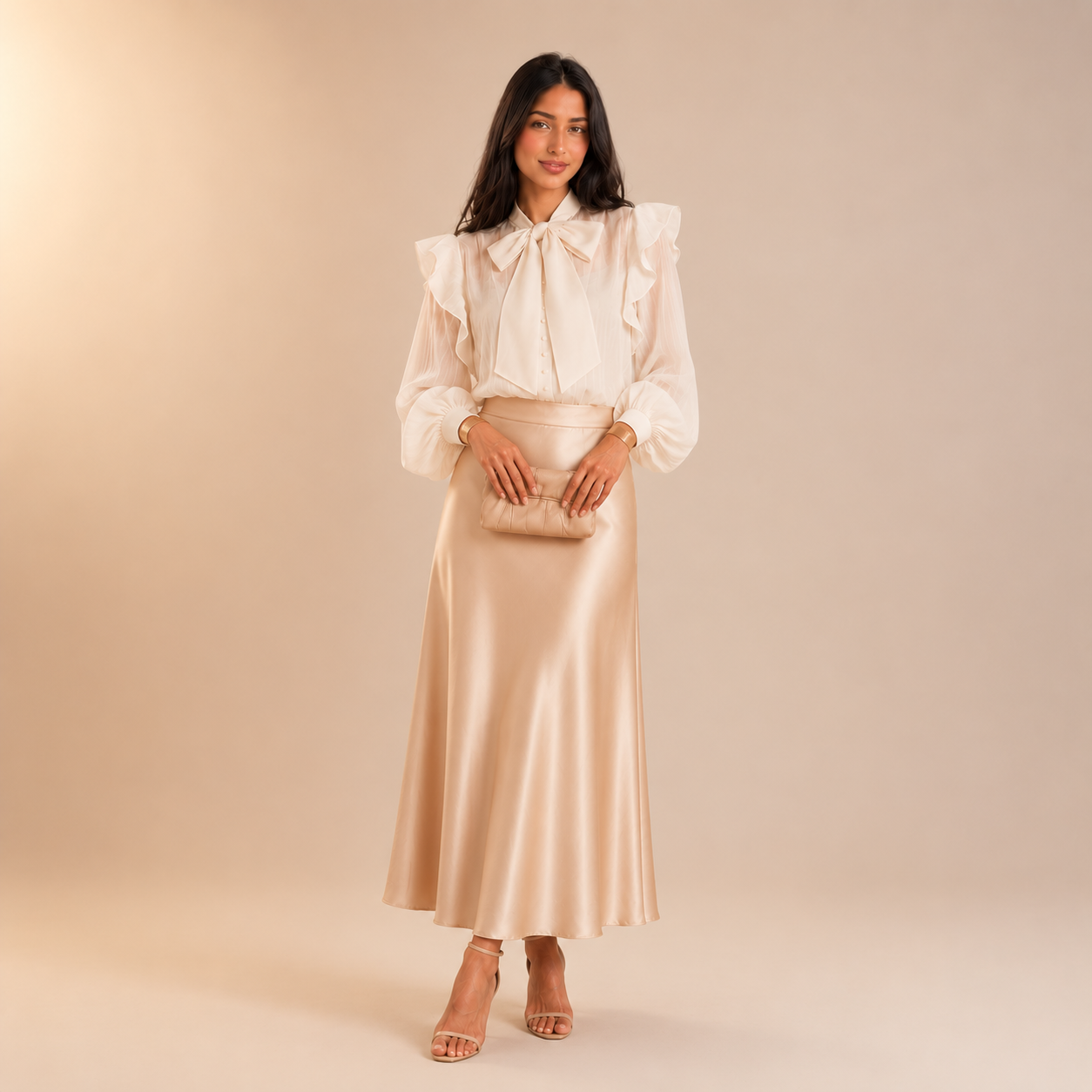 Anhar Chiffon Ruffle Blouse