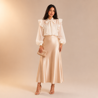 Anhar Chiffon Ruffle Blouse