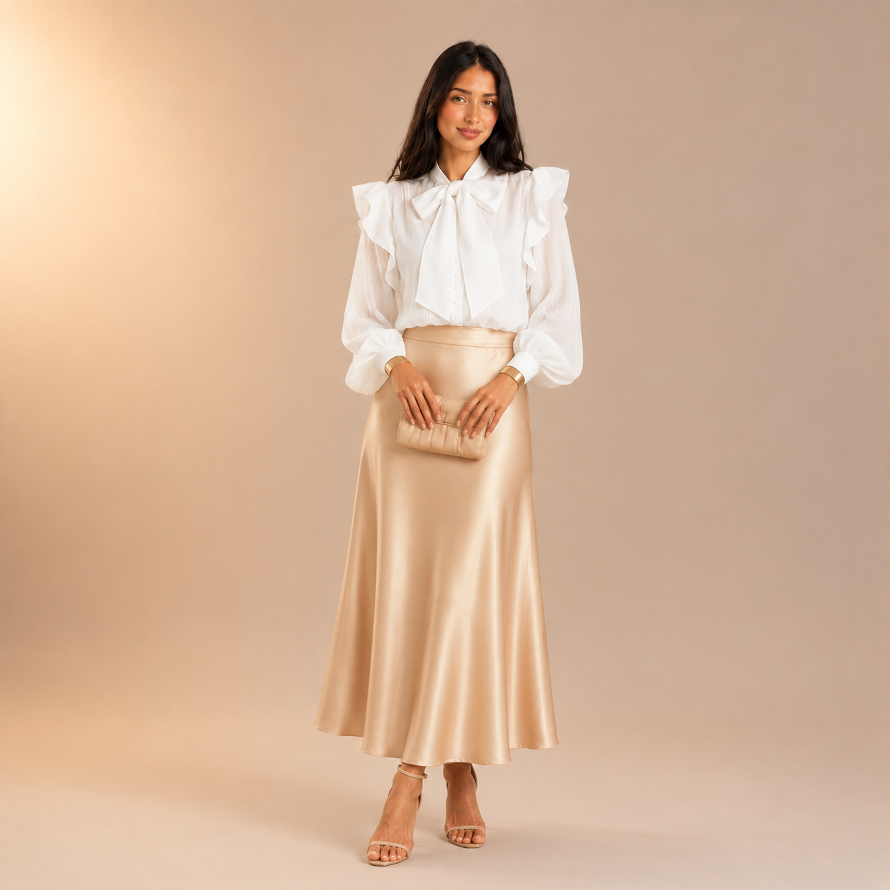 Anhar Chiffon Ruffle Blouse