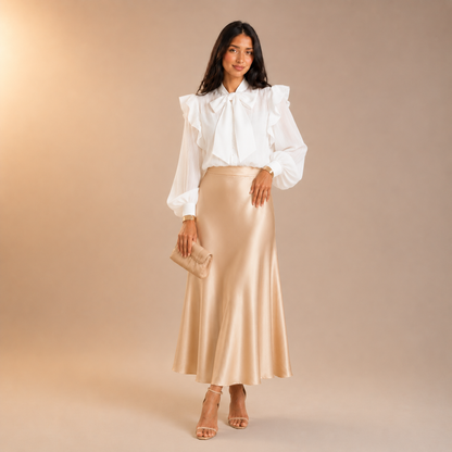 Anhar Chiffon Ruffle Blouse