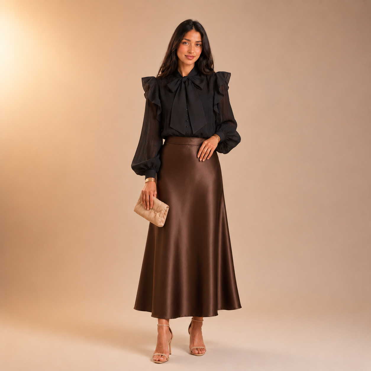 Anhar Chiffon Ruffle Blouse