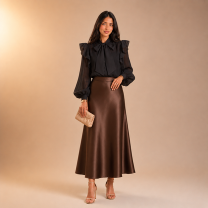 Anhar Chiffon Ruffle Blouse