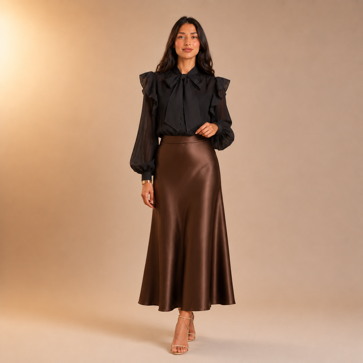 Anhar Chiffon Ruffle Blouse