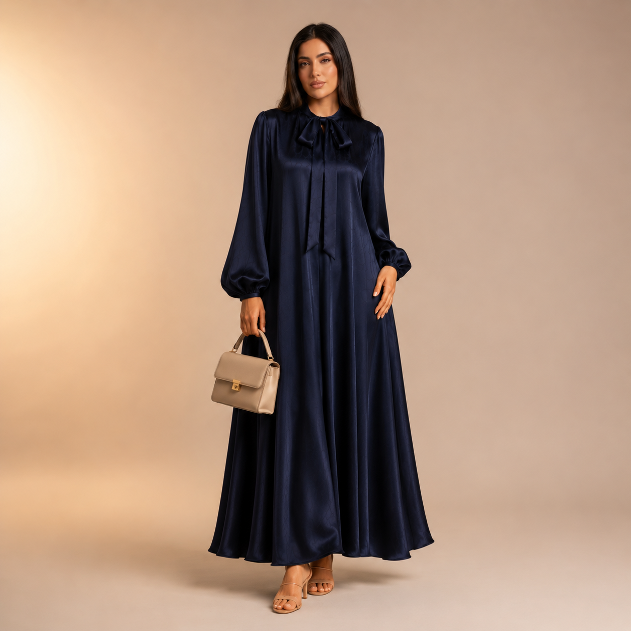 Raniya Satin Dress met strik