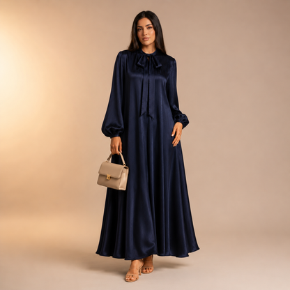 Raniya Satin Dress met strik