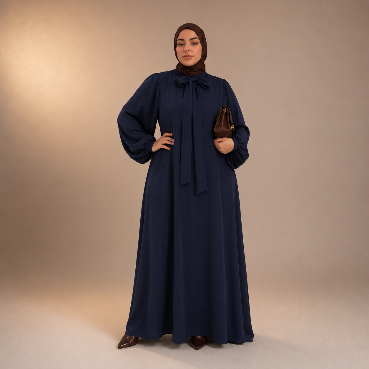 Raniya Luchtige Dress met Strik (Plus Size)