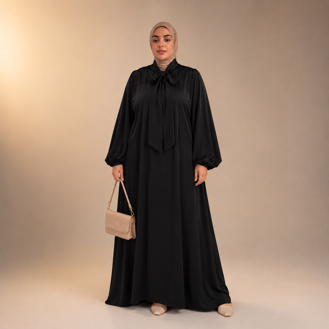 Raniya Luchtige Dress met Strik (Plus Size)