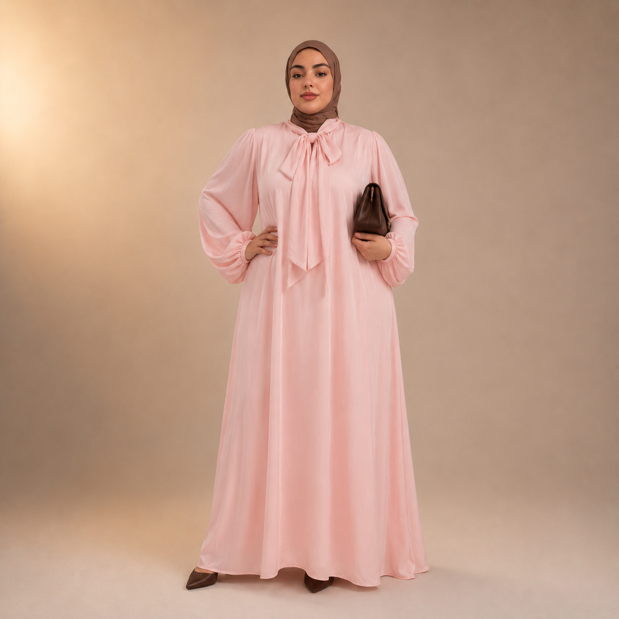 Raniya Luchtige Dress met Strik (Plus Size)