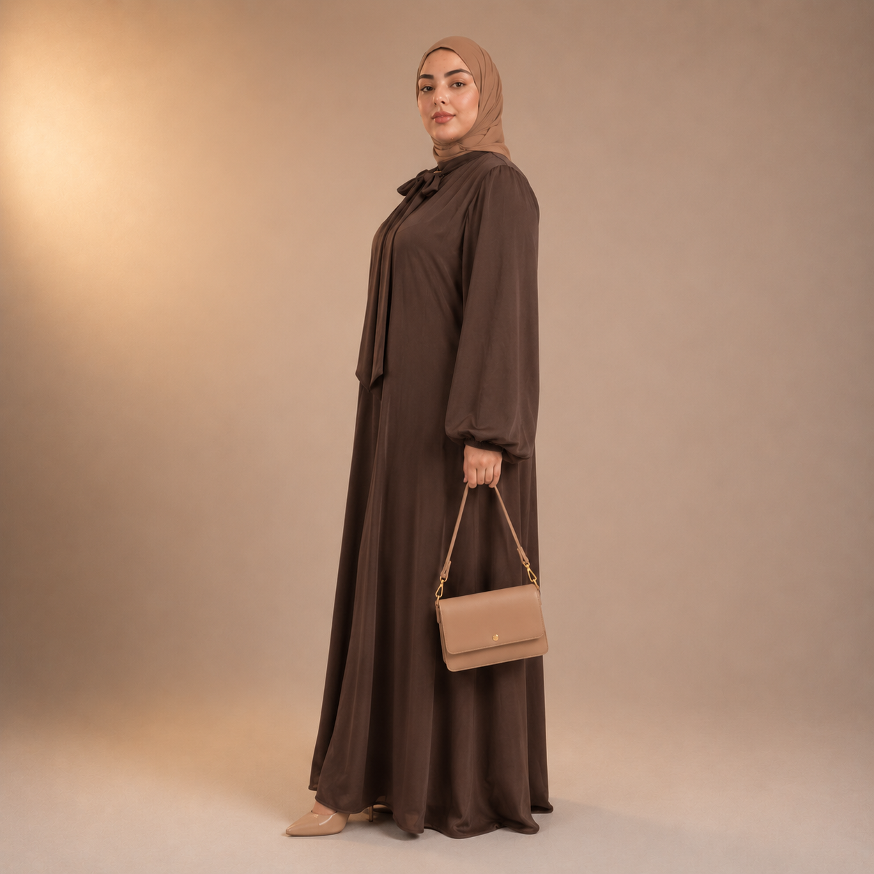 Raniya Luchtige Dress met Strik (Plus Size)