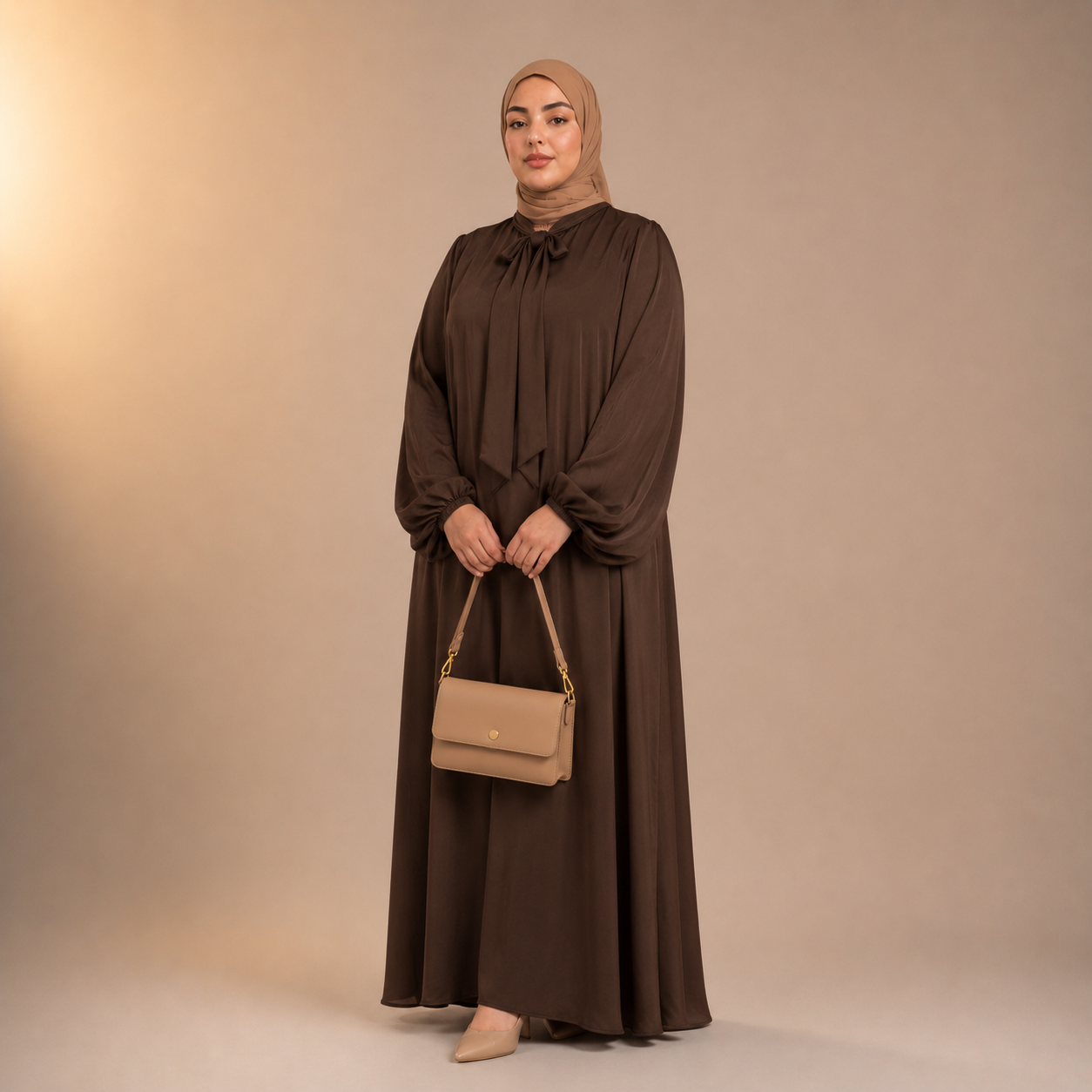 Raniya Luchtige Dress met Strik (Plus Size)