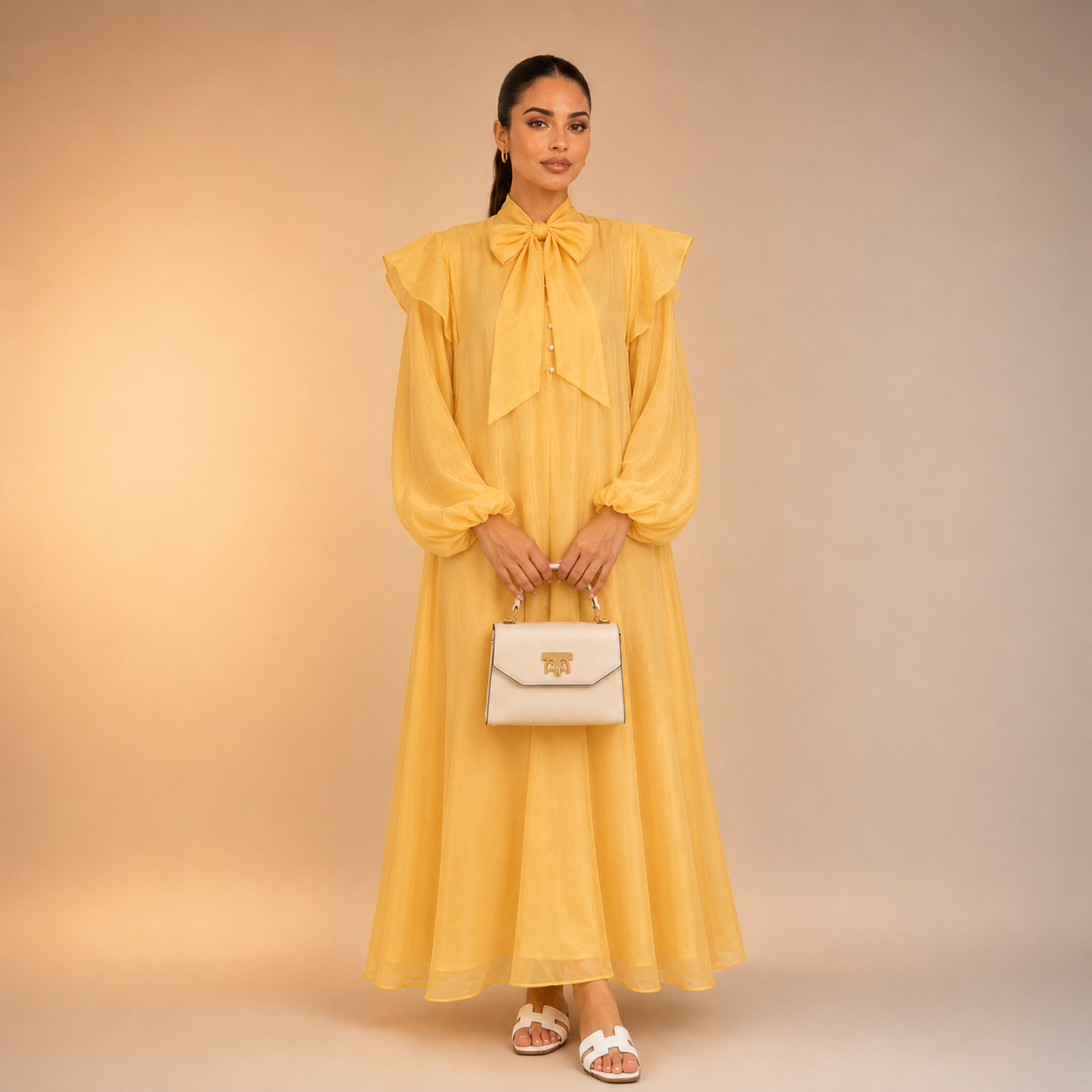 Chams Chiffon Bow Dress