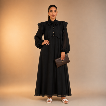Chams Chiffon Bow Dress