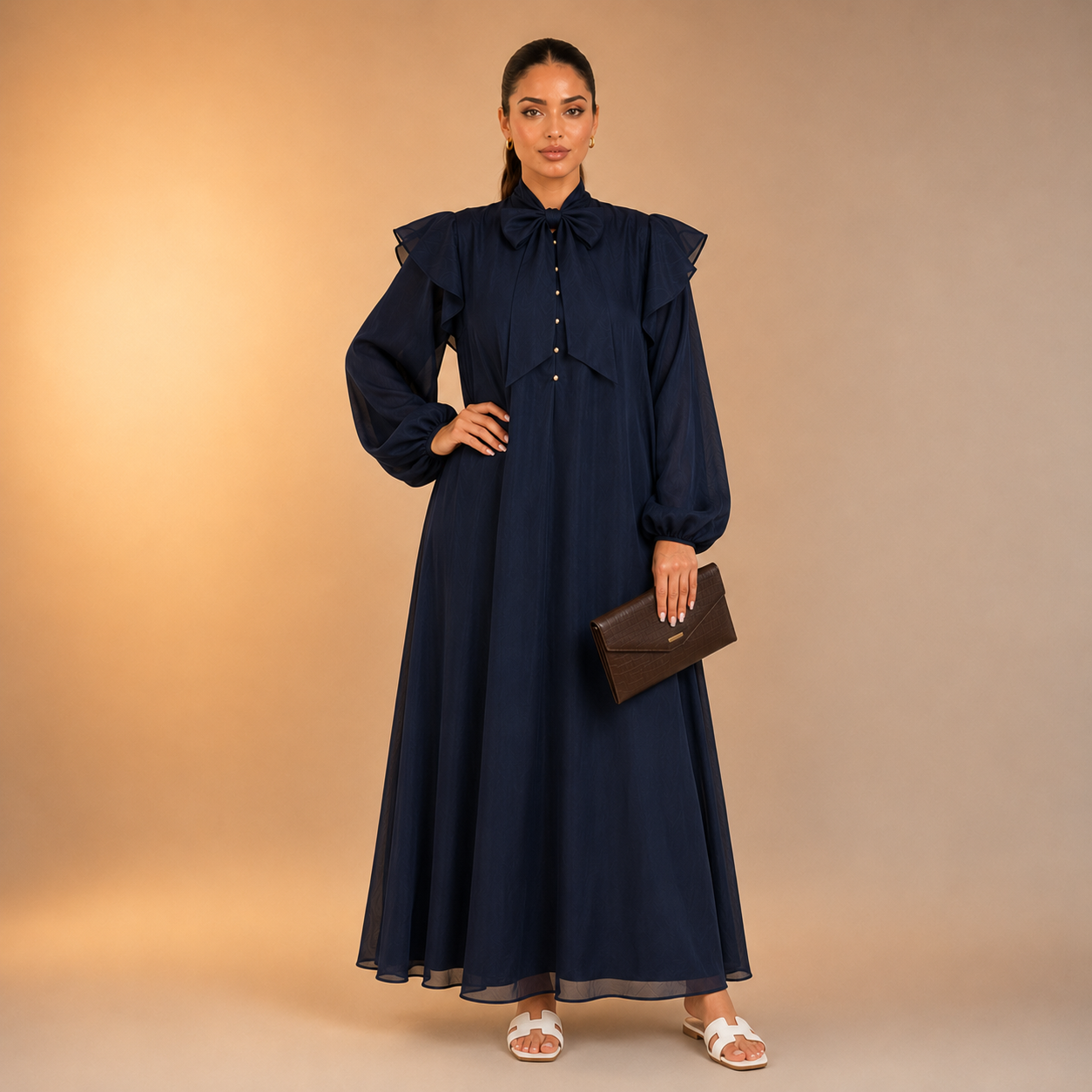 Chams Chiffon Bow Dress