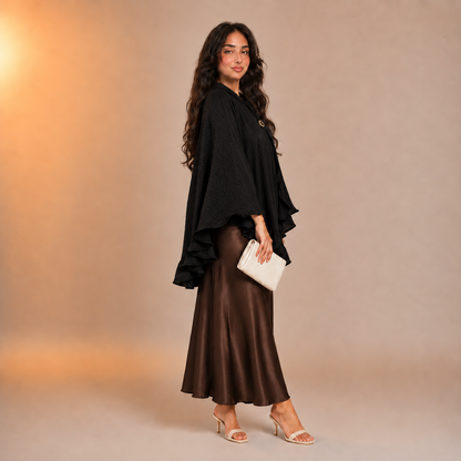 Raneem Ribbed Contour Poncho