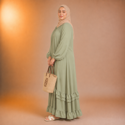 Sahar Soft Cascade Dress (Plus Size)