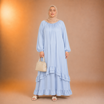Sahar Soft Cascade Dress (Plus Size)