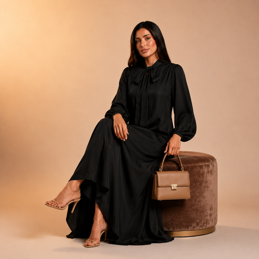 Raniya Luchtige Dress met Strik