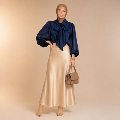 Nisma Satin Strik Blouse