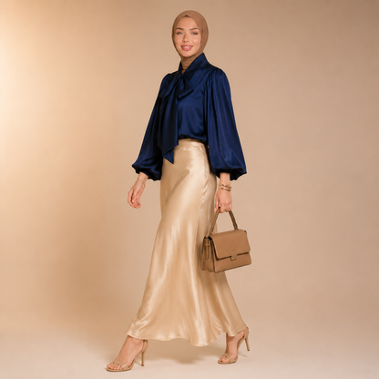 Nisma Satin Strik Blouse