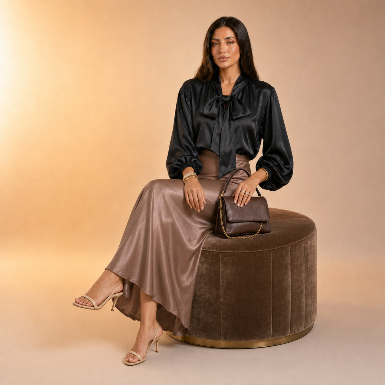 Nisma Satin Strik Blouse