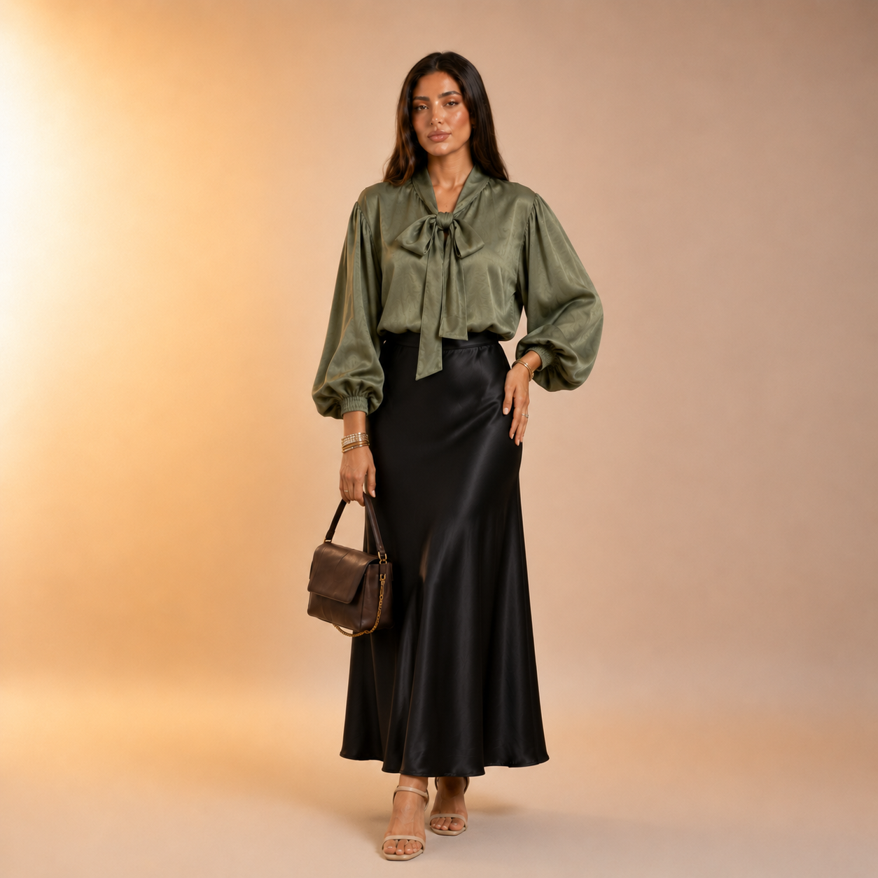 Nisma Satin Strik Blouse